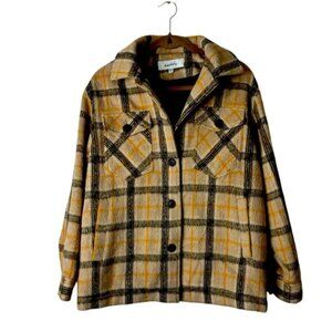 Sebby Jacket Shacket Small Chore Coat Plaid Pockets Lined Wool Blend Fall Barn